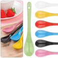 GEWUSH Porcelain Spoons Colorful Kitchen Bone Ceramic Long Handle Spoon Tea Coffee Sugar Dessert