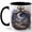 Black, variant on Moon Garden Pocket Watch Coffee Mug, Magical Night Floral Fantasy Design, 11 oz Ceramic Cup