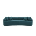 thumbnail image 2 of Resenkos Curved Modular Sectional Sofa, Lamb's Wool Fabric in Modern Minimalist Style, Ready to Use No Assembly, Blue, 2 of 15