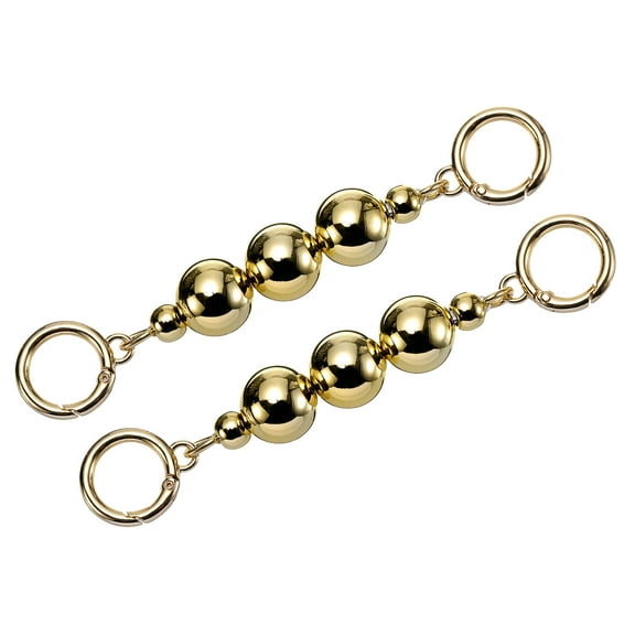 Uxcell 2Pack 15cm/5.9" Bead Purse Chain Strap Extender for Women Handbag, Gold