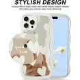 thumbnail image 2 of for iPhone 14 Pro Max Case with Wavy Edge, Cute White Heart Mirror Curly Wave Frame Shape Phone Cases, Shockproof Hard PC & Soft TPU Bumper Protection Cover for Women Girls with Bracelet Chain, 2 of 12