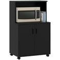 thumbnail image 1 of HOMCOM Chariot Micro-Ondes sur Roulettes Chariot Utilitaire Rangement Buffet, Noir, 1 of 10