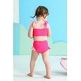 thumbnail image 3 of Younger Tree Baby Female Cotton Pink Breeze Two Pieces Swimsuit Color Block Stripe, 4-5T, 3 of 8
