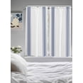 thumbnail image 3 of Bedroom Curtains 63 Inches length, Abstract Geometric Blue Stripe, Window Treatment Curtain Drapes, White Backdrop Rod Pocket Curtain Panels for Living Room Kitchen, 42"x63", 2 Panels, 3 of 7