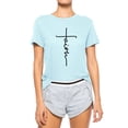 thumbnail image 1 of T-Shirt Col Rond Imprimé Croix Foi pour Femmes, 1 of 7