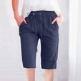 thumbnail image 2 of QATAINLAV Womens Plus Size Linen Bermuda Shorts with Pockets Trendy Loose Fit Y2K Shorts Summer Drawstring Casual High Waisted Workout Shorts Navy 4XL 90% off Clearance Sale, 2 of 6