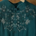 thumbnail image 4 of HOMBOM Womens Embroidered Dresses Maxi Cotton Linen Long Plus Size 3/4 Sleeve Vacation Shift Dress for Ladies Crew Neck, 4 of 9
