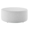 thumbnail image 2 of Callum Large 38" Round Woven Heathered Fabric Upholstered Ottoman, 2 of 7