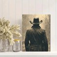 thumbnail image 2 of Qisvanset 12x16 Inch 2D Flat Framed Canvas Art, Western Vintage Cowboy Masculine Wall Art Rustic Country Home Decor, 2 of 5