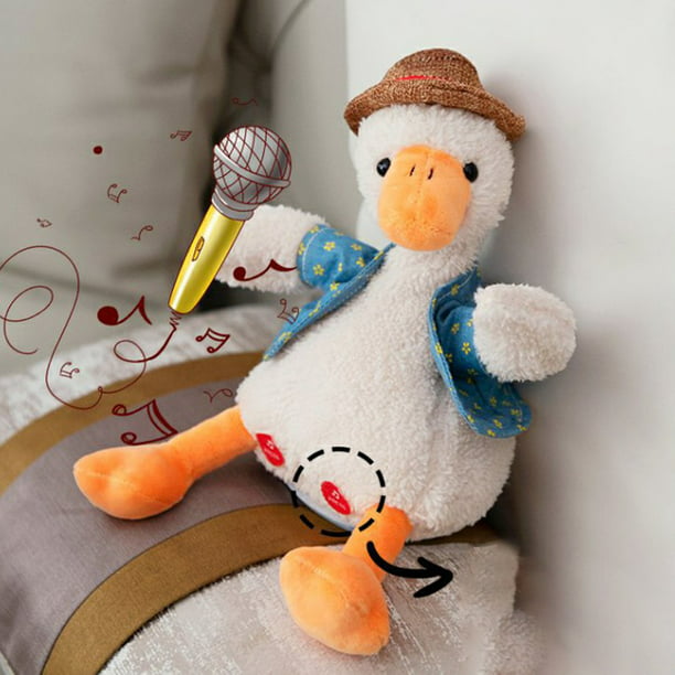 Boling Sand Sculpture Repeat Duck Learn To Talk And Sing Plush Toy Cute Decoration