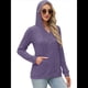 thumbnail image 4 of Sudadera con Capucha de Moda para Mujer, de Larga y Cuello en V, Informal, para Otoño e Invierno. Púrpura L, 4 of 7