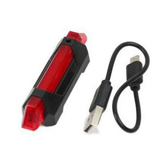 Helmet Bicycle Signal Lamp Waterproof Rear Tail Lamp LED USB Style Rechargeable Cycling Portable Detachable Lamp, B-Red
