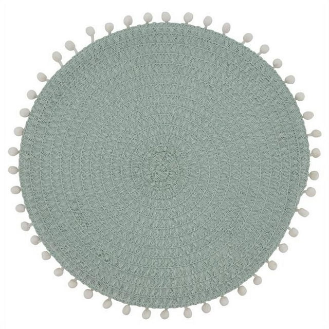 SARO 2802.MN15R Sets de Table Ronds 15 Po. Design Pompon - Ensemble de 4