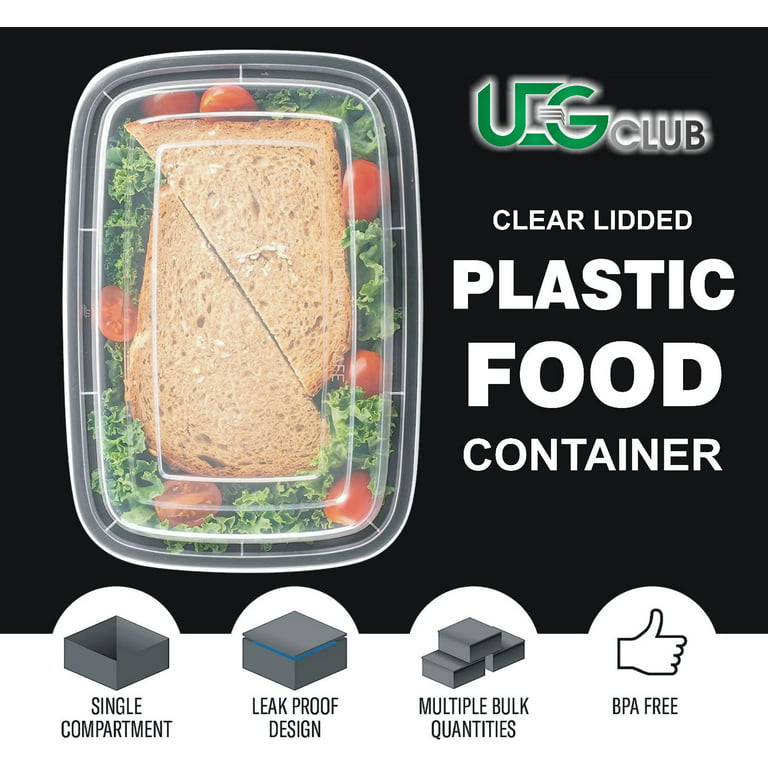 38 oz Microwavable Black Plastic Meal Prep Food Container +Lid Reusable BPA  Free