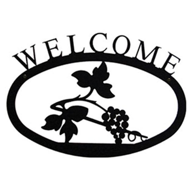 Village Wrought Iron WEL-157-S Small Welcome Sign-Plaque - Grapevine
