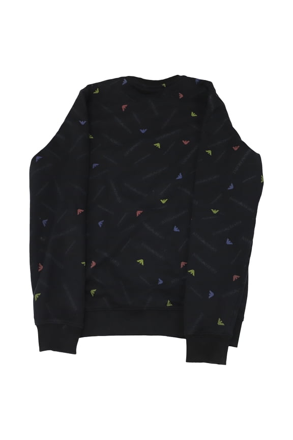 Pre-Owned Emporio Armani Logo Sweatshirt in Black Cotton