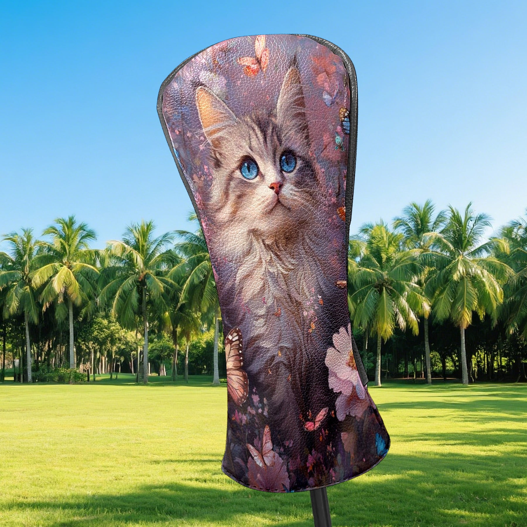 Golf Club Head Covers - Dream Cat Design, PU Leather, Waterproof, Fits Fairway Woods/Hybrid, Unisex, Fits Most Brands