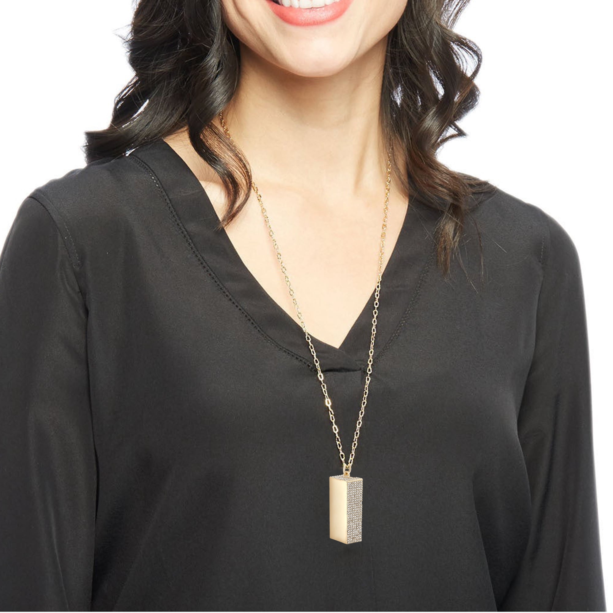 Yellow Ion-plated Pave Enhancer Pendant