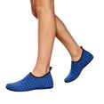 thumbnail image 3 of QWKLEAJ Striped Pattern Water Shoes for Women Men Quick-Dry Aqua Socks Swim Beach Barefoot | Yoga Exercise Wear Sport Accessories Pool Camping Must Haves River Hiking Youth Adult Blue 6, 3 of 6