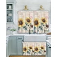 thumbnail image 2 of Vintage Yellow Sunflower Short Blackout Curtains 45 Inch Long American Pastoral Style Rod Pocket Kitchen Curtains, 2 Panels Thermal Insulated Room Darkening Drapes for Bedroom, 30"W x 45"L, 2 of 5