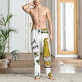 thumbnail image 5 of Uemuo Gnome Sweet Honey Pattern Men's Wide Leg Palazzo Lounge Pants with Pockets Light Weight Loose Comfy Casual Pajama Pants-XX-Large, 5 of 9