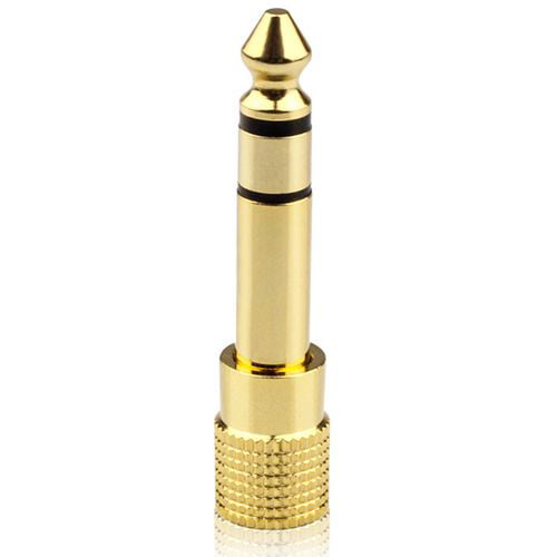 3.5mm Socket to 6.35mm Jack Stereo Plug Audio Converter Adapter GOLD PLATED New