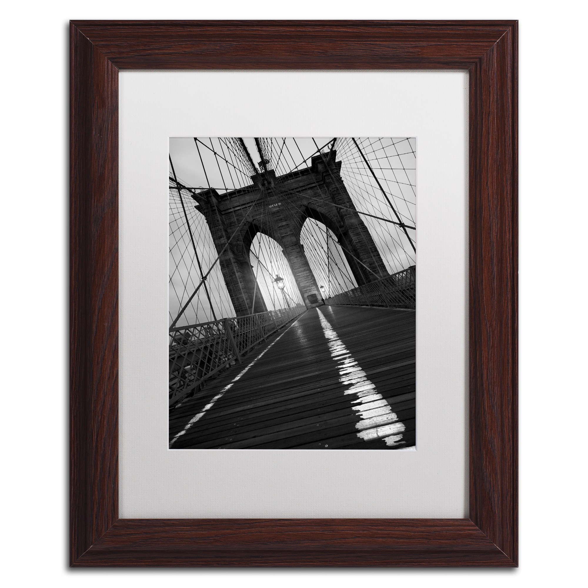 Moises Levy 'Brooklyn Bridge Study I' Matted Framed Art