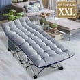 thumbnail image 4 of MOPHOTO XXL 78" Camping Cot for Adults, Portable Folding Bed Rollaway Guest Bed with Mattress & Carry Bag, Double Layer Oxford Strong Sleeping Cots, Heavy Duty Cot Support 900 bls, 4 of 13