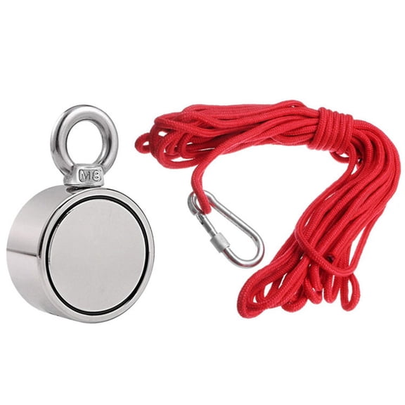 Double-Sided Fishing Magnet With 10 Meter Rope Strong Magnetic Ring Magnet