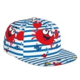 thumbnail image 2 of Uemuo Red Funny Crab on Blue Stripe Pattern Women's Baseball Cap,Straight Brim Hat,Golf Dad Hat,Travel Hat,Sun Protection Cap,Everyday Accessory, 2 of 9
