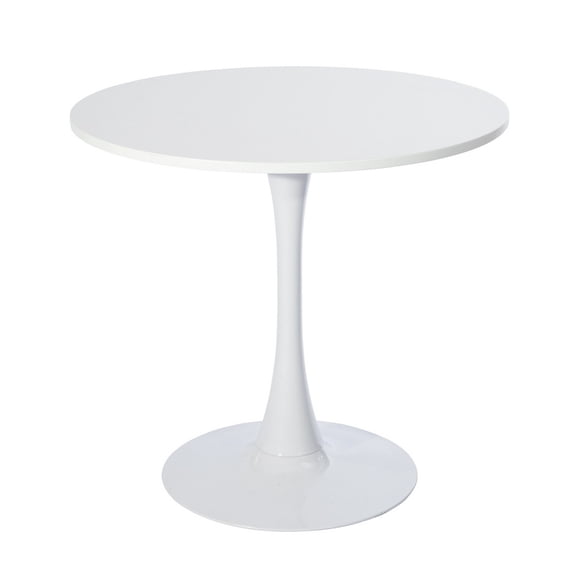 Homy Casa Round Writing Desk, 31.5 inch Sleek Modern Office Work Computer Pedestal Table Sturdy Tulip Base for Home Bedroom Small Spaces, White