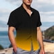 thumbnail image 4 of Blusa y camisa de manga corta con cuello vuelto para hombre, blusa informal de moda con cuello vuelto, blusa estampada de manga corta con botones, blusa de poliéster para hombre, 4 of 6