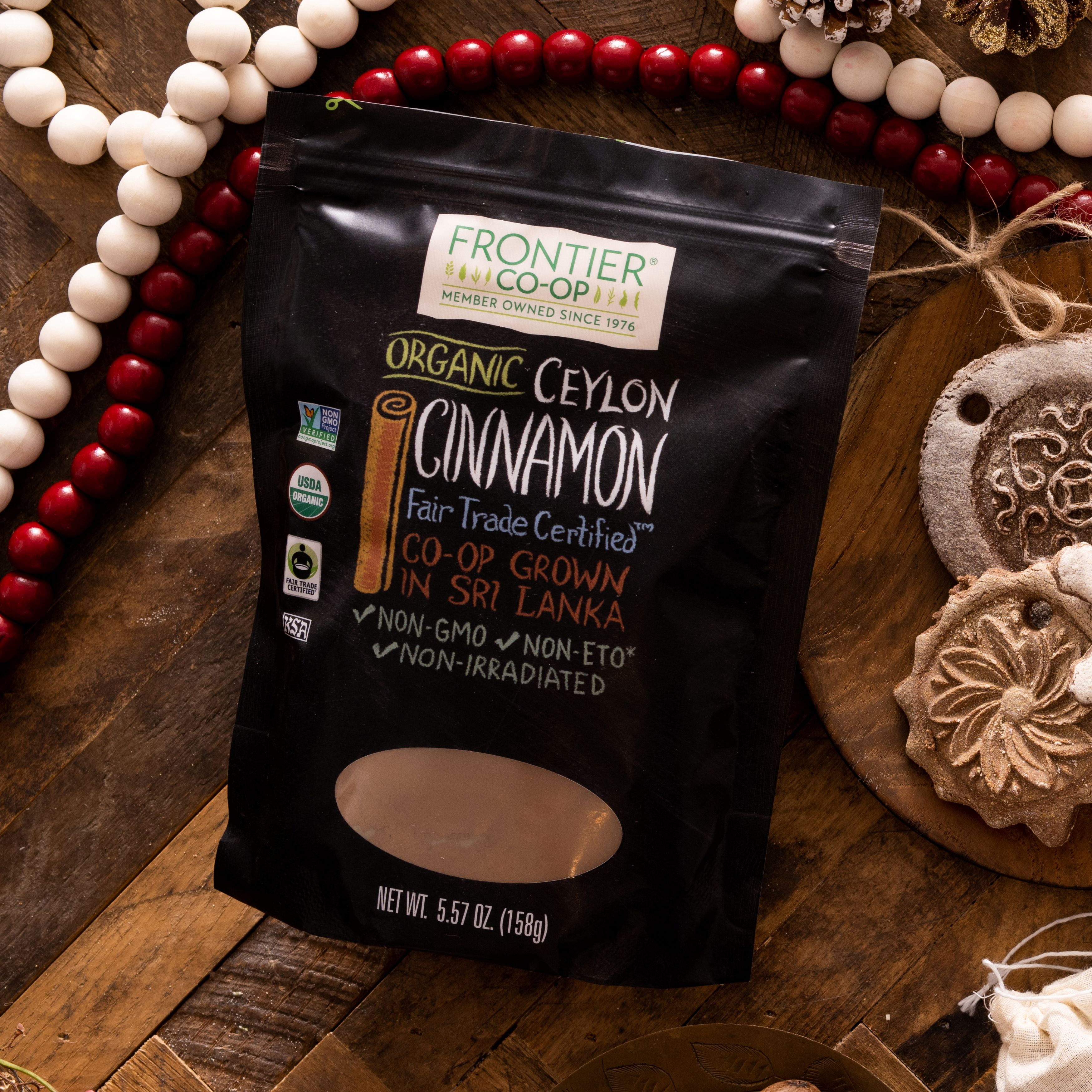Frontier Co-op Fair Trade Certified Organic Ceylon Cinnamon Powder, 5.57 oz Bag
