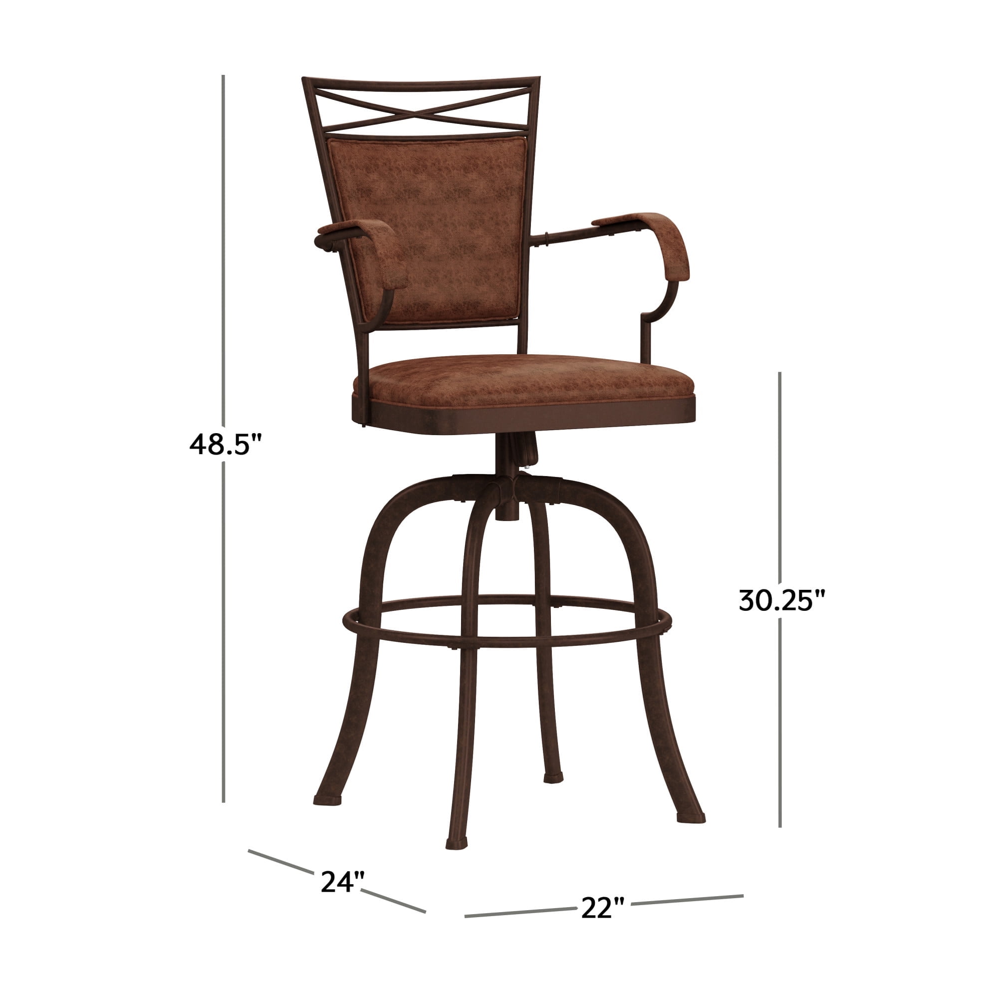 Hillsdale Furniture Bridgetown Bar Stool with Swivel, Aged Bronze