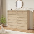 thumbnail image 3 of 7 Dresser for Bedroom, 47"H Dresser for Closet, 7 Drawers Tall Wooden Modern Storage Chests of Drawers Organizer for Living Room, Nursery, Entryway - Natural, 3 of 9