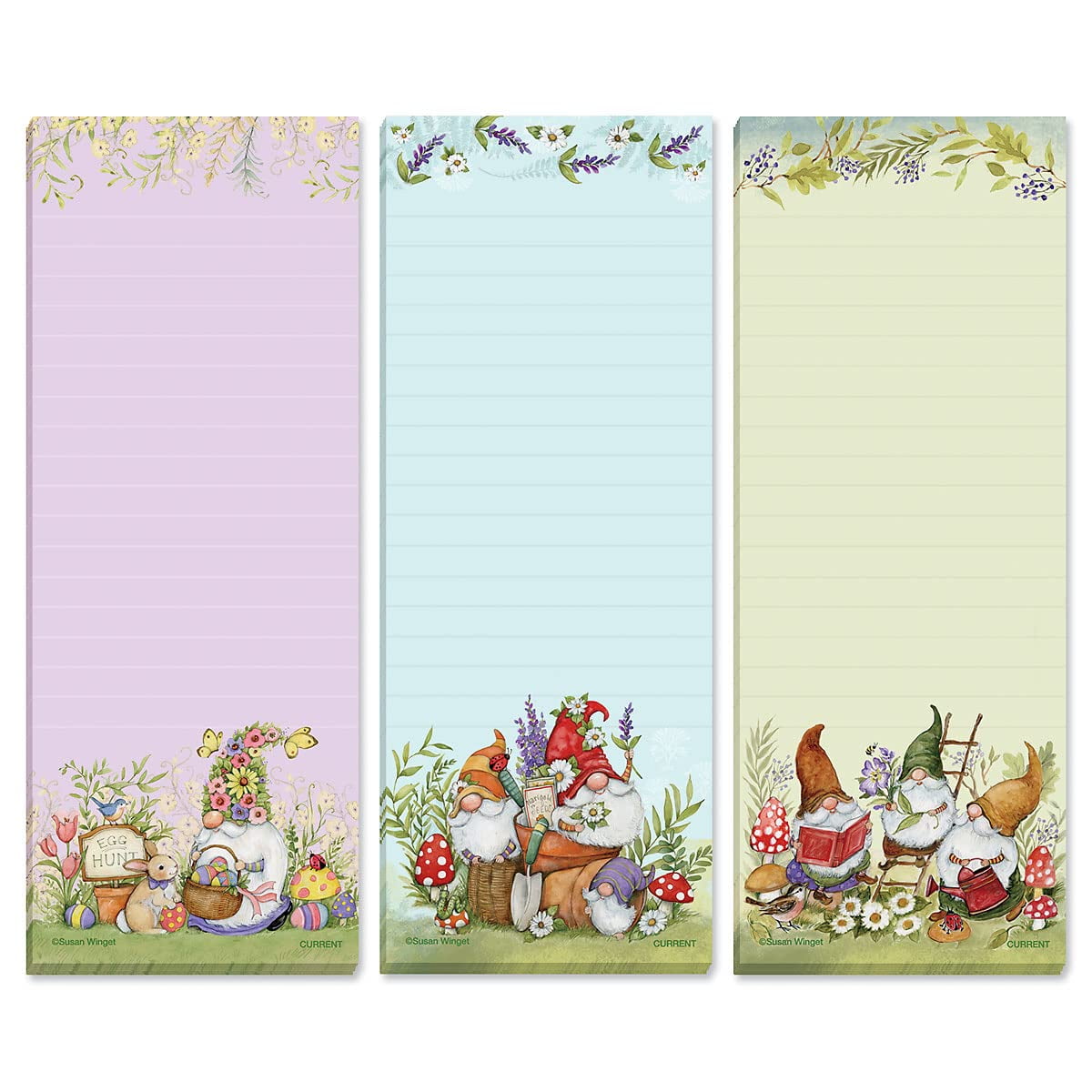 Holly & Birds Magnetic Notepads - Christmas Themed Memo Pads Set Of 2