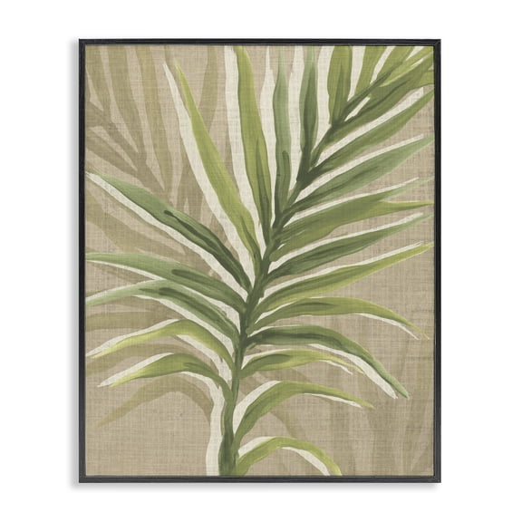 Stupell Industries Rustic Palm Plant Floral Painting Black Framed Art Print Wall Art, 11 x 14