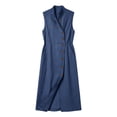 thumbnail image 5 of Oksale Womens Dresses Casual Button Down V Neck Tank Dress Summer Vacation Maxi Long Dresses Sleeveless Sundresses with Pockets Navy S, 5 of 7