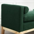 thumbnail image 3 of Upholstered Bench - 53.5" W, Wood Legs, Bolster Pillows, Boucle Fabric, Caramel for Bedroom, Living Room, Entryway, 3 of 6