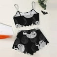 thumbnail image 4 of Hpapadks Halloween Sexy Pajama Set for Women Cute Spaghetti Strap Camisole Tops and Shorts 2 Piece Sleepwear Nightwear Womens Pjs Sets Black, 4 of 5