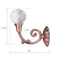thumbnail image 6 of PureCasa Curtain Holdbacks 2PCS, 2.4"x3.1" Wall Mounted Zinc Alloy Drapery Tiebacks with Clear Crystal Ball, Retro Elegant Home Decor Drapery Hooks with Screw for Window Curtain, Rose Gold, 6 of 7