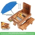 thumbnail image 3 of Mesa de pícnic con sombrilla de madera para ardillas MIXXIDEA, 3 of 7