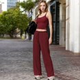 thumbnail image 7 of Women's Square Neck Sleeveless Tank Top with Stretch Fit - Small, Burgundy, 7 of 7