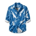 thumbnail image 4 of Zysthvn Casual Shirts for Men Big and Tall Summer Long Sleeve Vacation Tshirts Shirts for Men Printed Lightweight Button Lapel Tops, 4 of 4