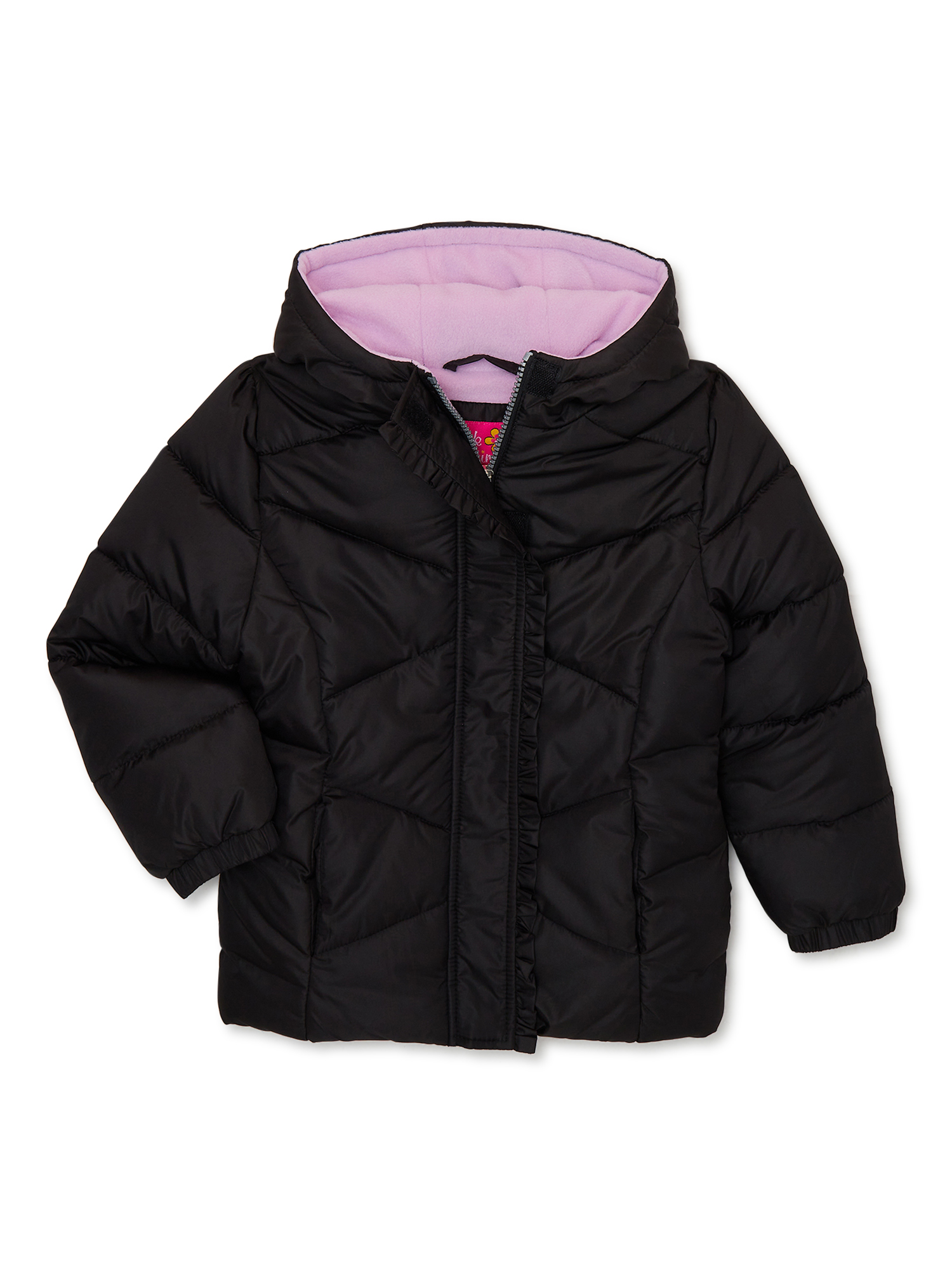 Pink Platinum Girls Solid Hooded Winter Puffer Coat, Sizes 4-16