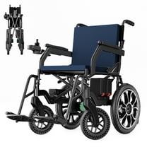 Demotour Electric Wheelchair for Adult 25 Miles Long Travel Range, 39lbs Ultra Lightweight All Terrain Travel Foldable Power Motorized Wheel Chairs with 19” Wide Seat for Senior, Airline Approved