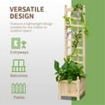 thumbnail image 2 of Decorative Raised Garden Bed with Wood Legs, Solid Wood Frame Planter Box with Drainage Holes and Flower shelf, Natural, 2 of 7