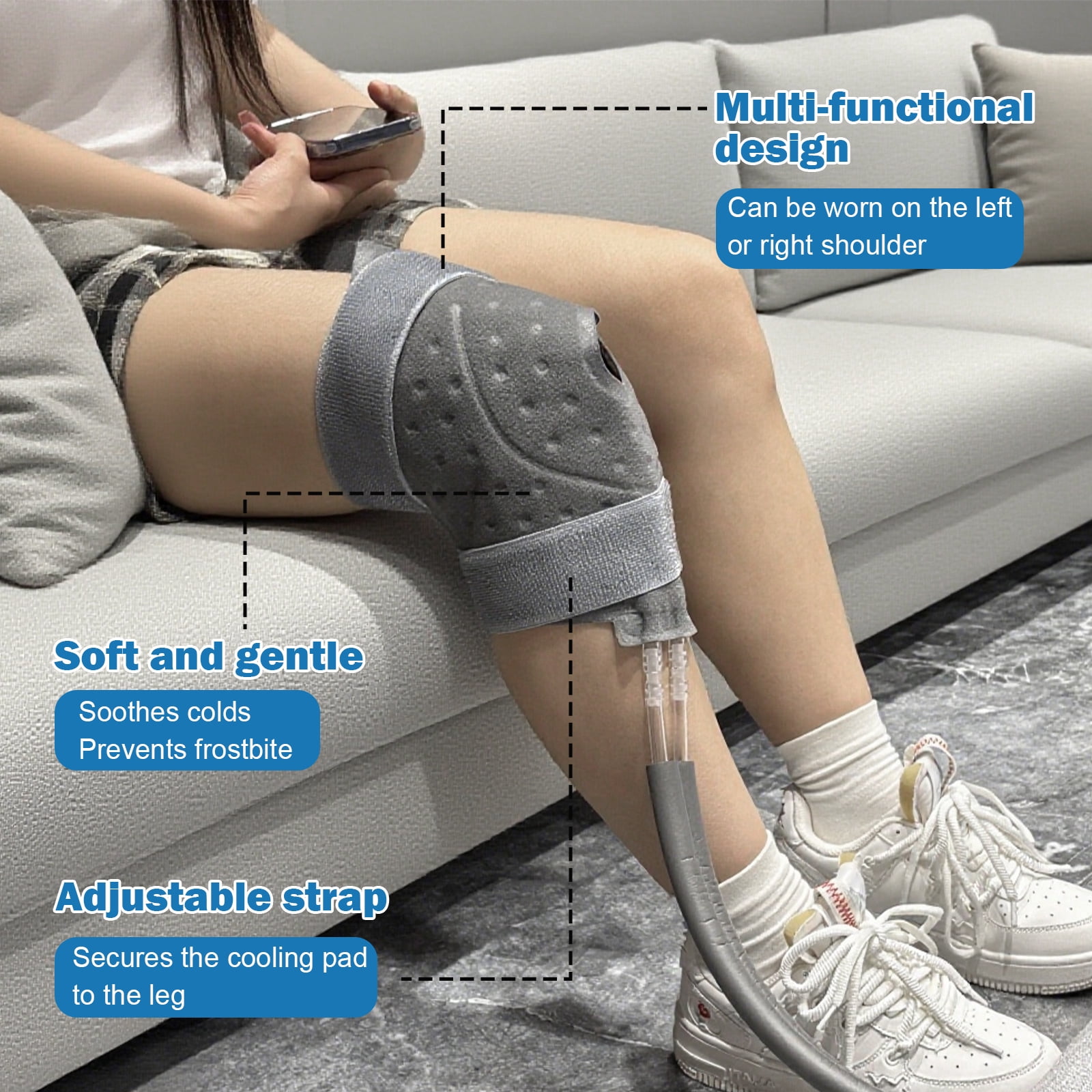Cold Therapy Machine with Programmable Timer, Ice Machine for Knee After Surgery, Knee Replacement Recovery System, Cryotherapy Pain Relief, with Compression Pad for Shoulder, Hip, Ankle and Foot