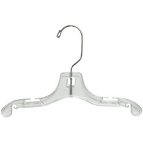 10 Inch Clear Plastic Baby Top Hanger with Notches and Swivel Hook (Box of 25)