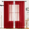 thumbnail image 2 of Cortina Spacedresser Christmas, roja transparente, 132 x 213 cm, 4 paneles, 2 of 7